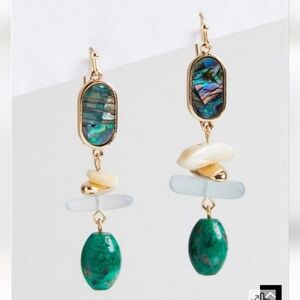 🆕️ABALONE & STONE DROP EARRINGS